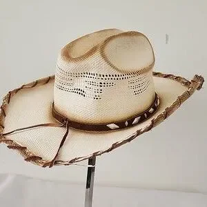 Bullhide by Terri Clark Cowhide Trim Western Cowgirl Cowboy Hat Size L Bullhide | Accessories | Bullhide By Terri Clark Cowhide  main image 3